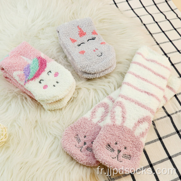 2022 vente chaude mignonne microfibre enfants chaussettes enfants